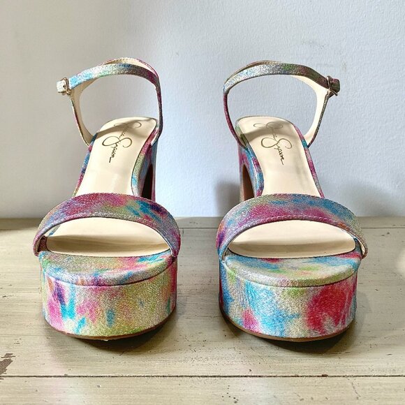 Jessica Simpson Garden party jacquard Platform Sandals. Like New. - Picture 5 of 5